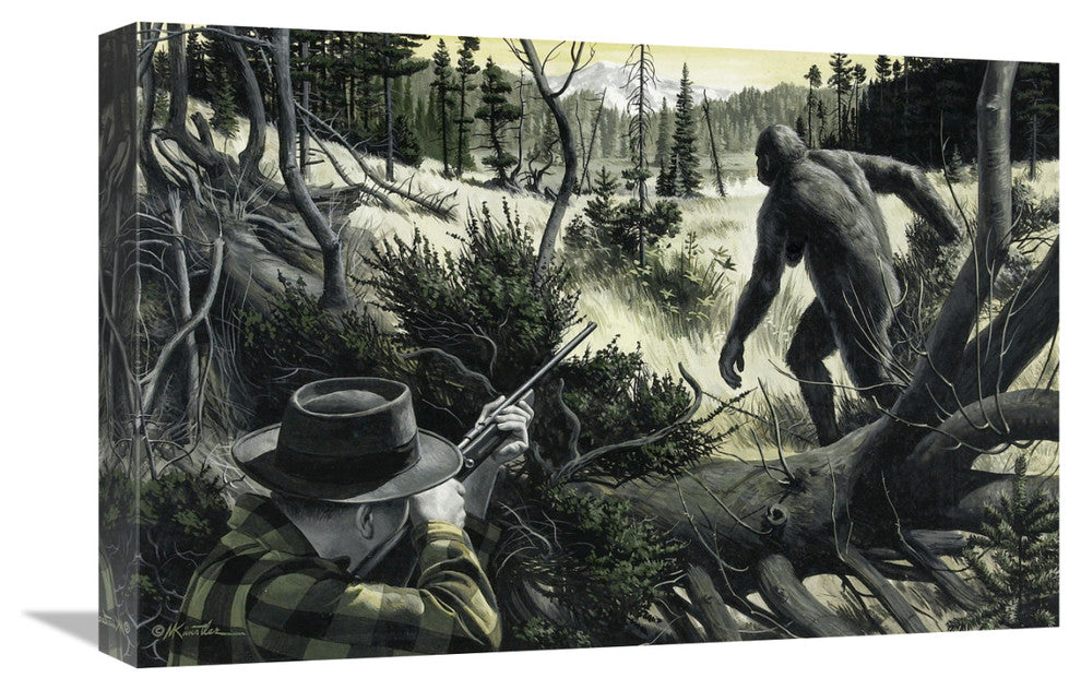 "Spotting Big Foot" Stretched Canvas Giclee by Mort Kunstler, 22x15"