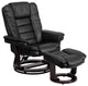 Contemporary Recliner With Ottoman, Comfortable LeatherSoft Upholstery, Black