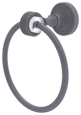 Pacific Grove Towel Ring with Groovy Accents, Matte Gray