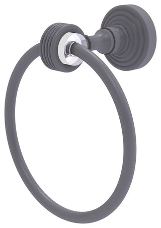 Pacific Grove Towel Ring with Groovy Accents, Matte Gray