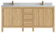 Elizabeth 72 Double Sink Bath Vanity in Light Natural Teak 2" Carrara Quartz