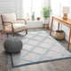 Well Woven Valencia Galena Blue Contemporary Geometric 5''3"x7''3" Area Rug