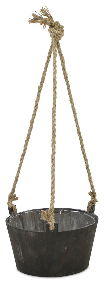 Vermont Wooden Planter With Rope