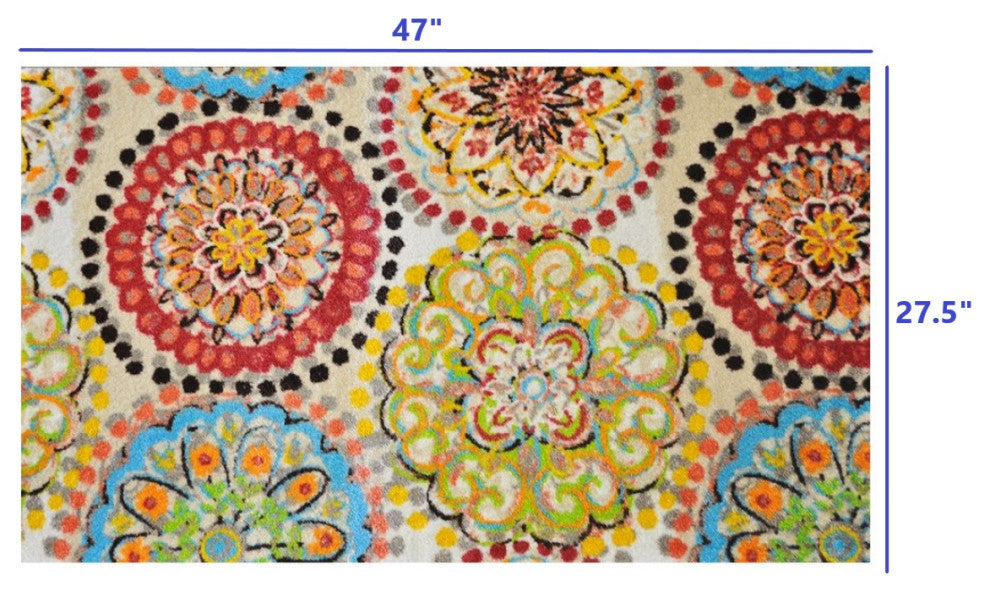 2' x 4' Mediterranean Brights Washable Floor Mat