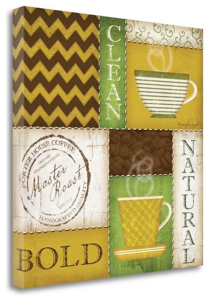"Organic Coffees II" By Jennifer Pugh, Giclee Print on Gallery Wrap Canvas