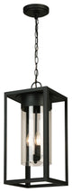 Walker Hill 3-Light Outdoor Pendant, Matte Black, Matte Black