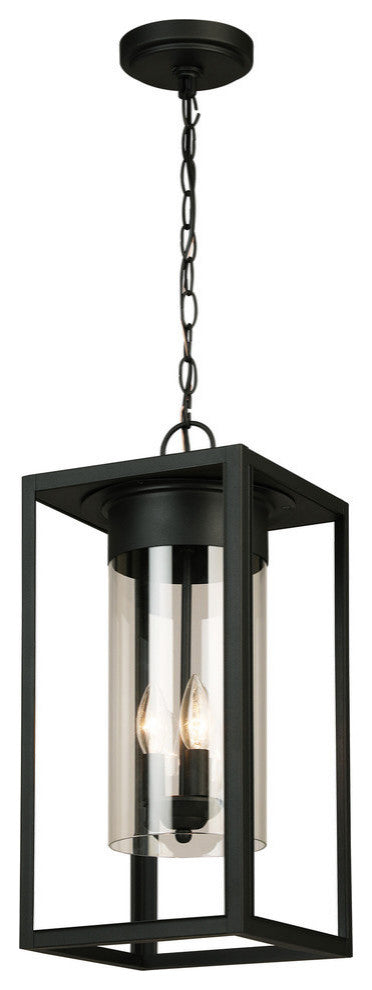 Walker Hill 3-Light Outdoor Pendant, Matte Black, Matte Black