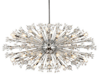 Victor 48" Crystal Starburst Oval Pendant, Chrome