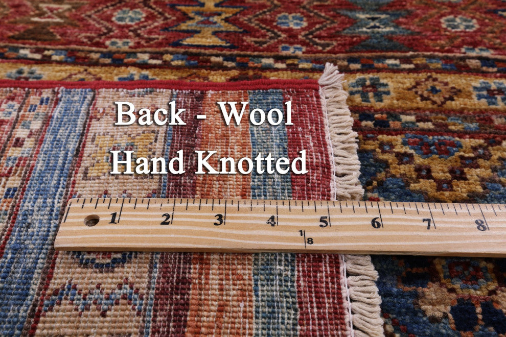 2' 7" X 10' 2" Handmade Khorjin Super Kazak Wool Runner Rug Q11108