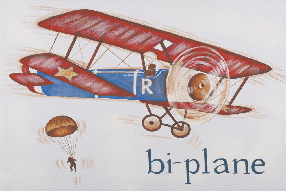 Marmont Hill, "Biplane" by Reesa Qualia Painting Print on Wrapped Canvas, 18x12