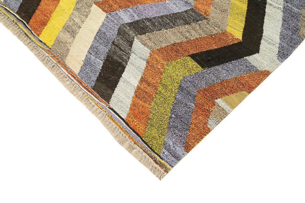 Rug N Carpet - Handmade Turkish 5' 9'' x 8' 2'' Modern Design Wool Kilim Rug