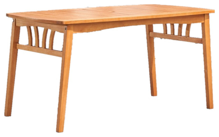 Natural Wood Dining Table With Sturdy Legs