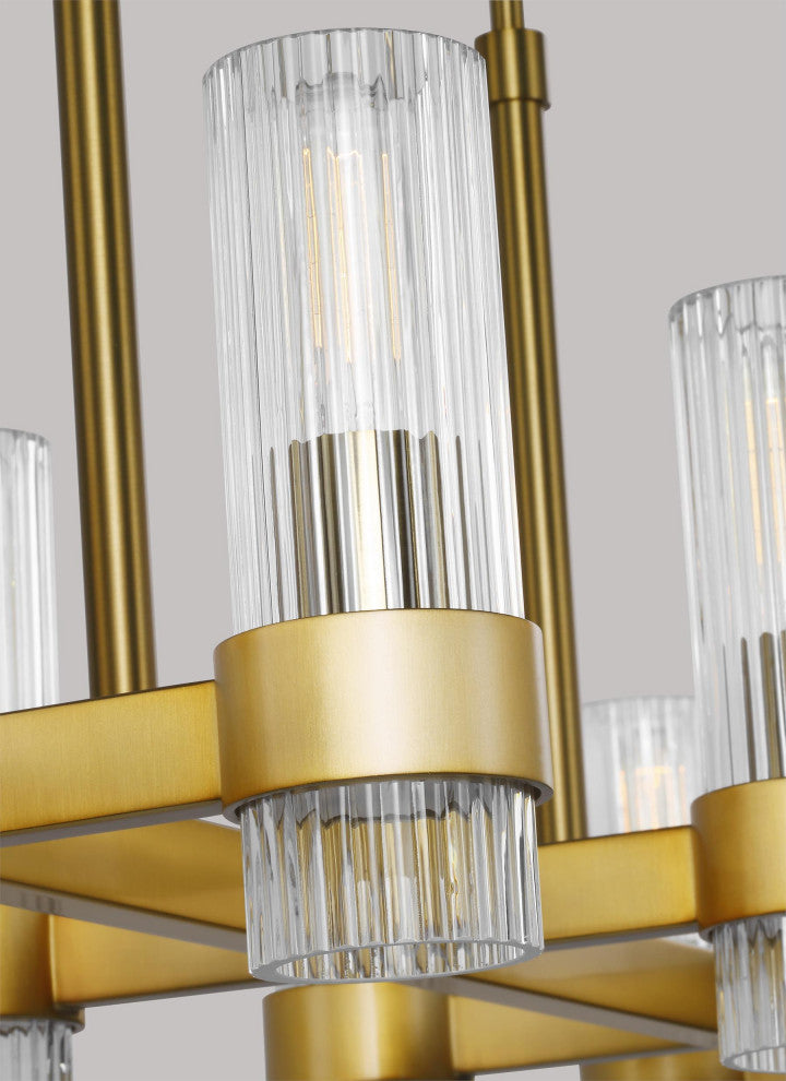 Geneva Linear Chandelier, Burnished Brass