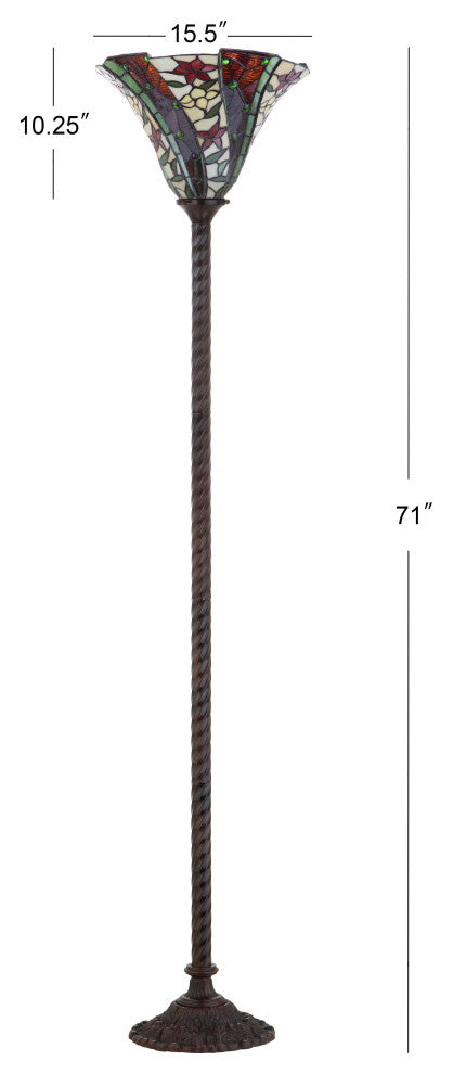 Williams Tiffany-Style 71" Torchiere Floor Lamp, Bronze