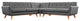 Modway Engage L-Shaped Sectional Sofa, Gray