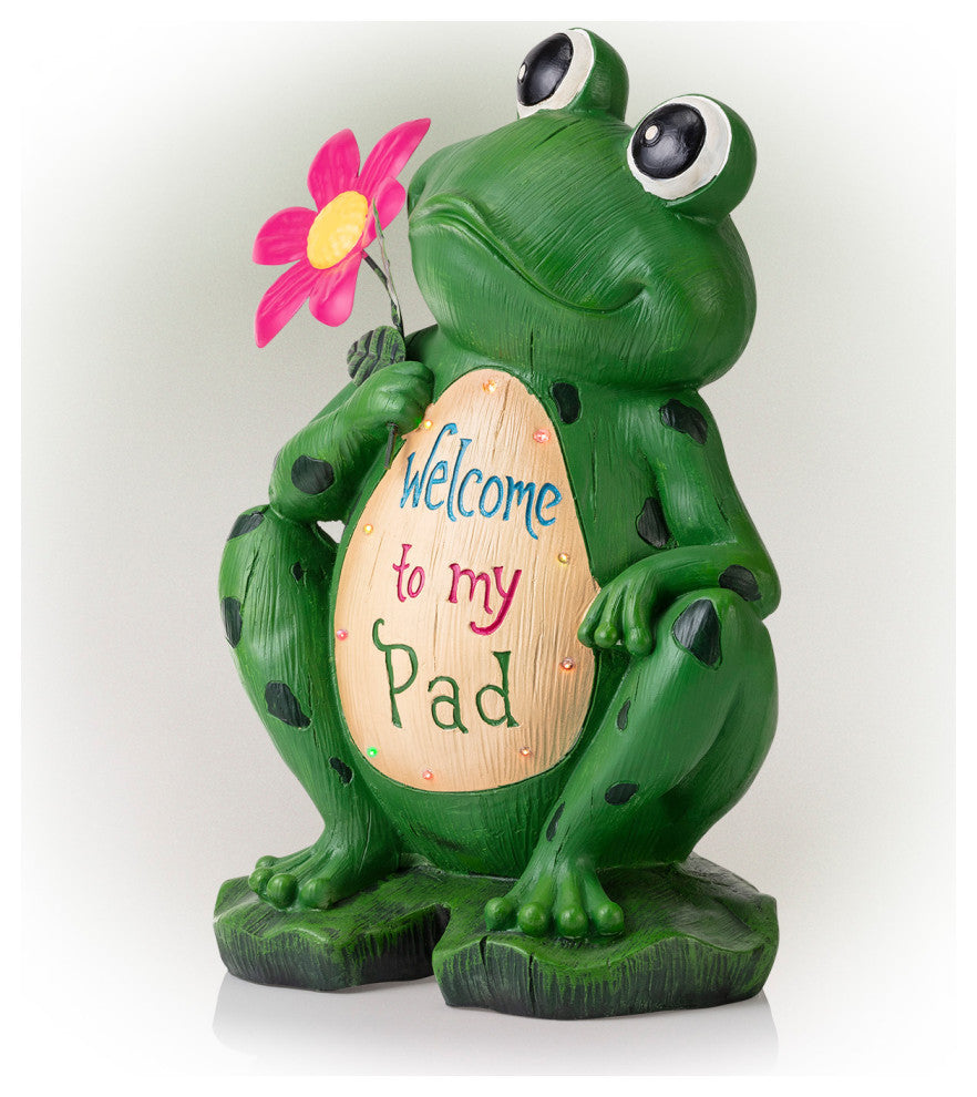 Welcome To My Pad' Frog Statuary, 18"