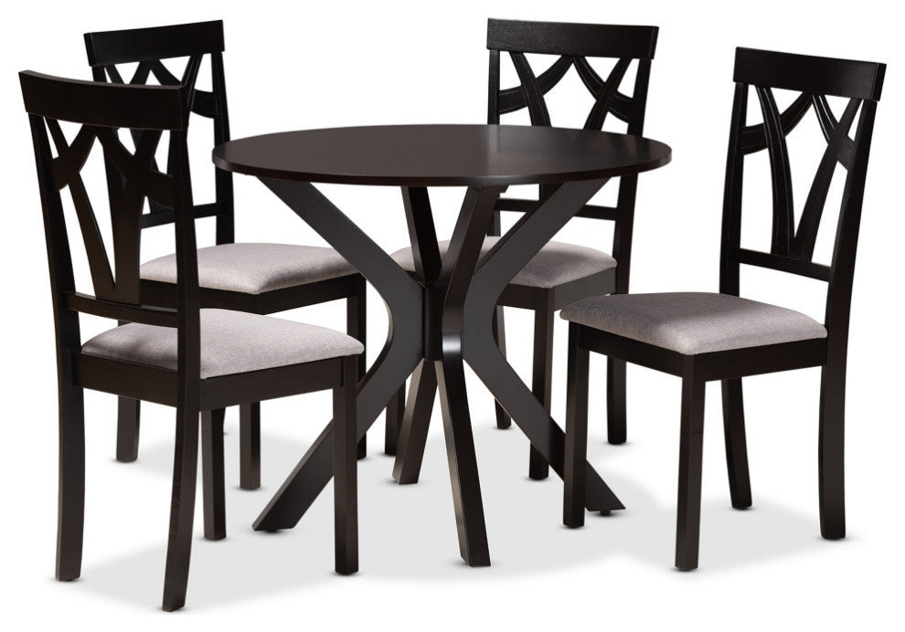 Henrietta Modern 5-Piece Dining Set, Gray