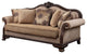 Benzara BM250627 Sofa With Crowned Top and Fabric Upholstery, Beige