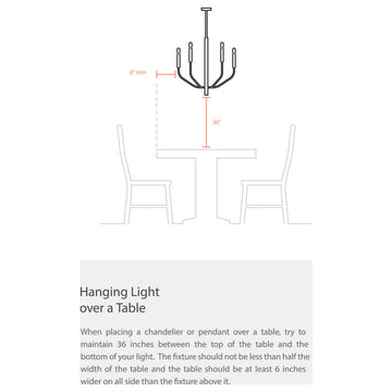 8 Light Incandescent Matte Black Horizontal Chandelier