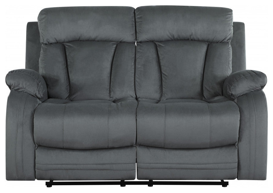 120" Modern Gray Fabric Sofa Set