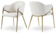 Nial Boucle Fabric Upholsetered Black Dining Chair, Set of 2, Cream
