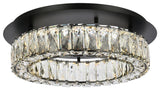 Elegant Lighting 3503F18 Monroe 18"W LED Semi-Flush Ceiling - Black
