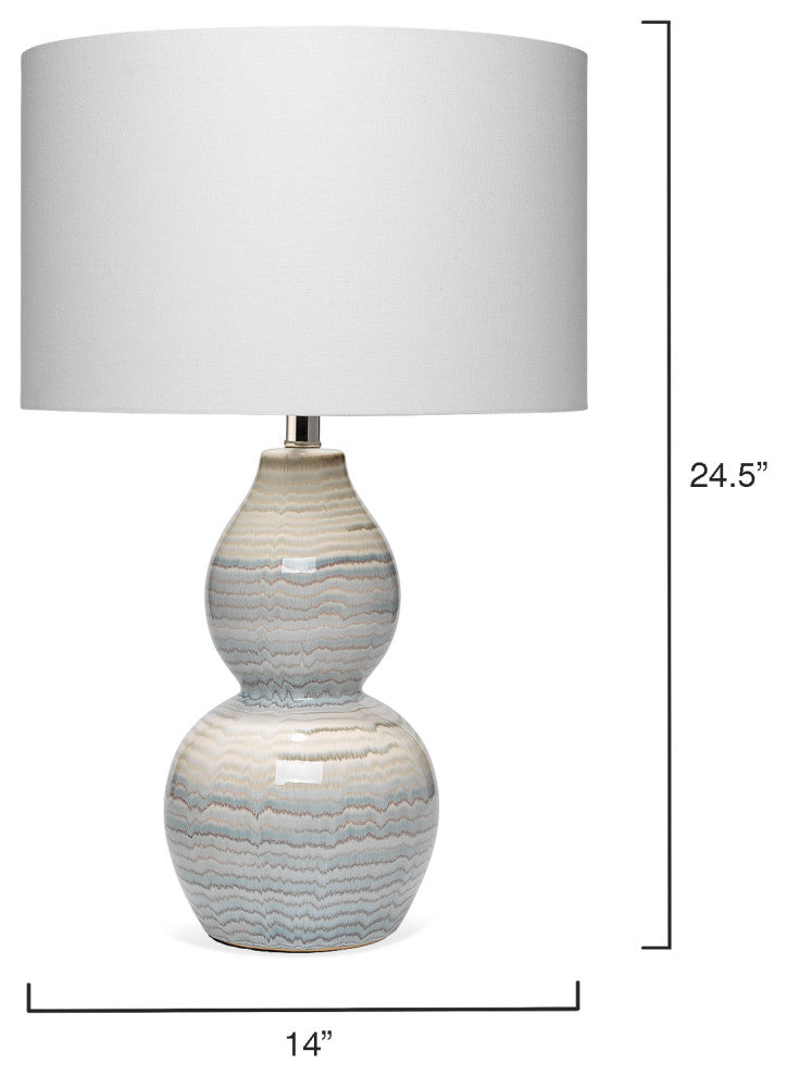 Catalina Ceramic Table Lamp, Blue and White Wave