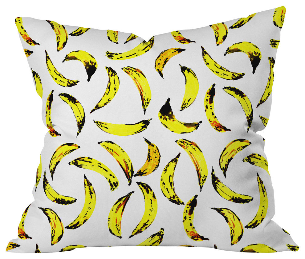 Amy Sia Go Bananas Throw Pillow
