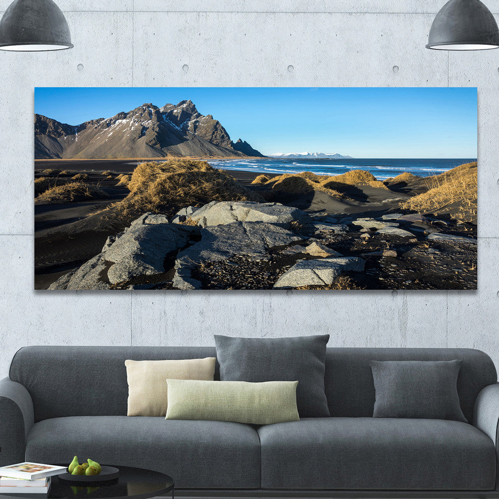 Rocky Stokksness Iceland, Landscape Canvas Art Print, 60"x28"