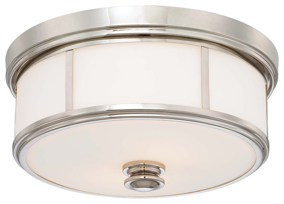 Minka-Lavery 4365-613 2 Light Flush Mount Harvard Court Polished Nickel