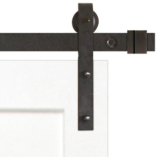 Prime 2 Panel Interior Solid Pine Barn Door, Bronze Hardware