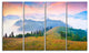 "Foggy Carpathian" Panorama Landscape Canvas Photo Print, 4 Panels, 48"x28"
