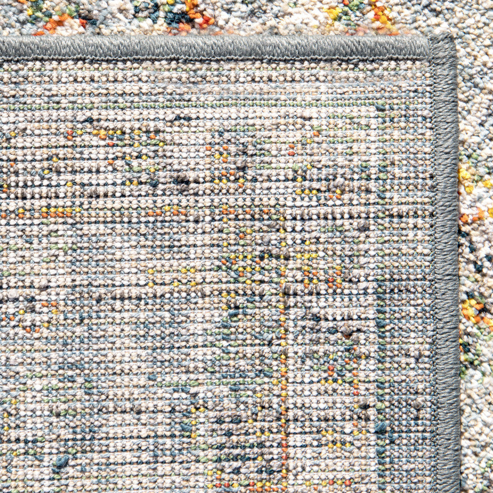 Orian Gemstone Persian Estate Distressed Multi Beige Area Rug 5'3" x 7'6"