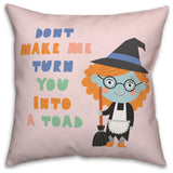 Witch Girl Spell 16x16 Throw Pillow
