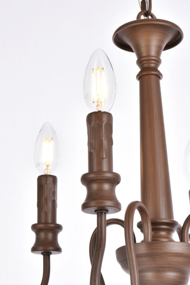 Fiona 4-Light Pendant, Weathered Oak
