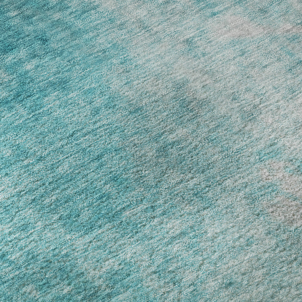 Premium Machine Washable Mayfield AMF562 Teal 2'3" x 7'6" Runner Rug