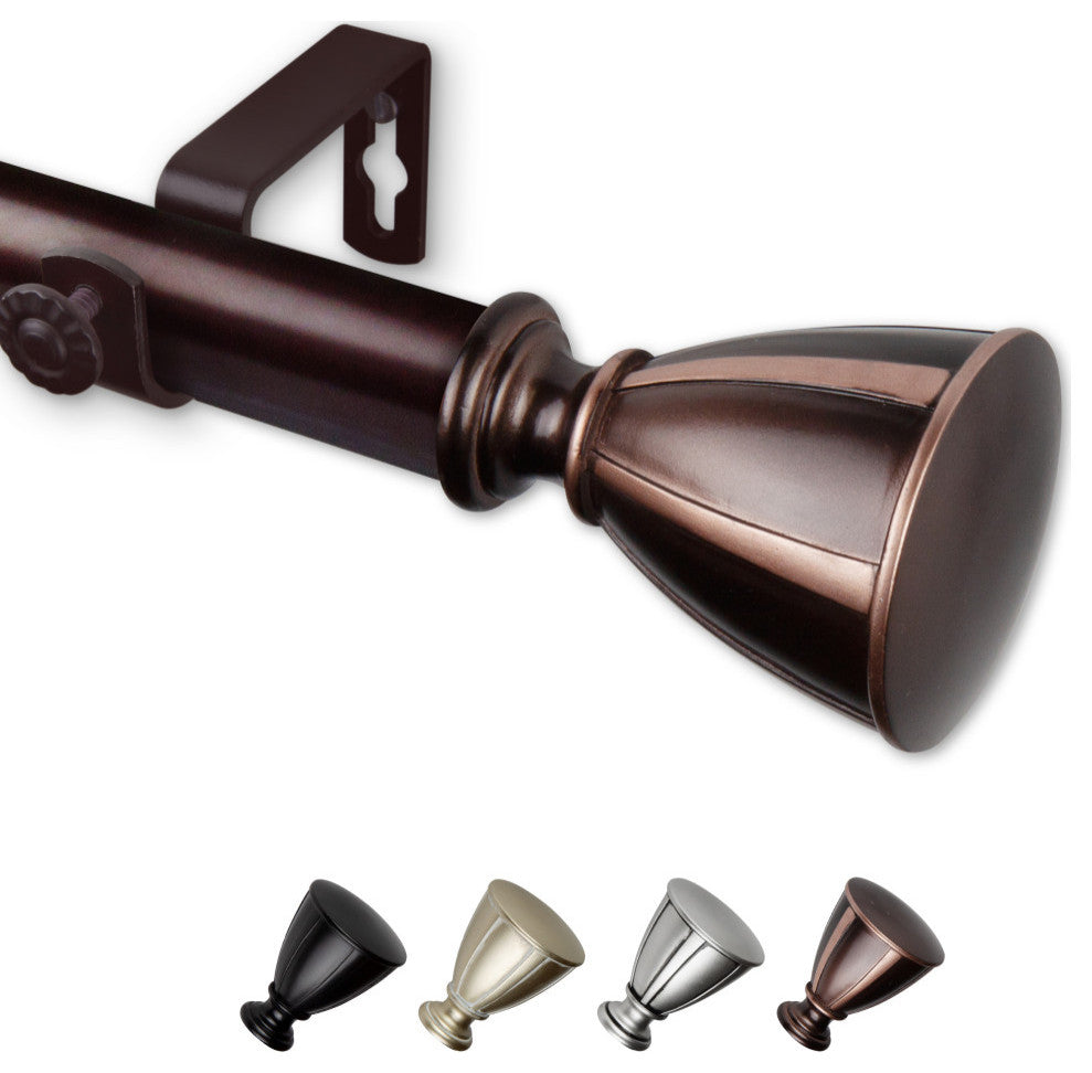 Maja 1" Curtain Rod, Bronze, 28-48"