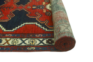 Fine Vintage Distressed Ruben Red/Navy Runner, 3'5 x 9'7