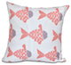 Fish Tales, Animal Print Pillow, Coral, 26"x26"