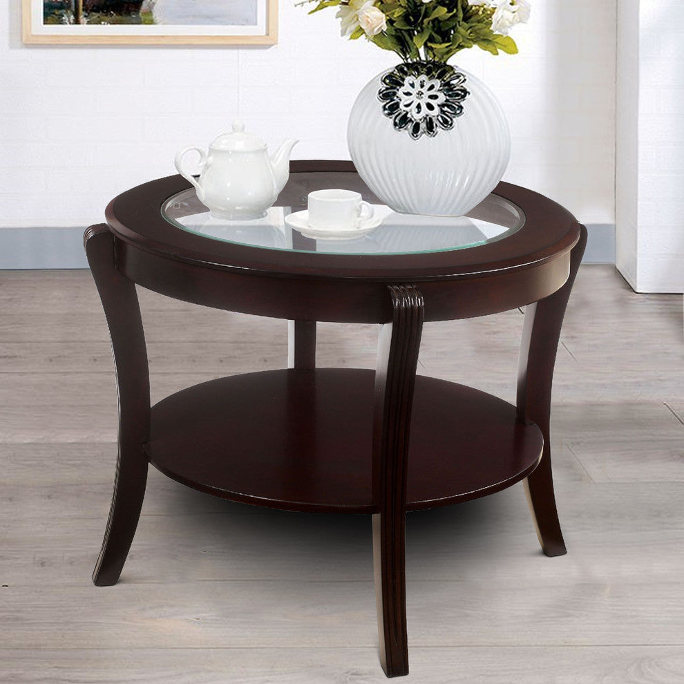 Finley Contemporary Style End Table, Expresso Finish