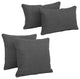 Double-Corded Solid Outdoor Throw Pillows With Inserts, Set of 4, Cool Gray