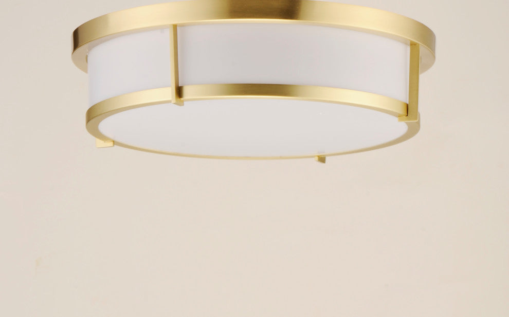 Rogue LED 1-Light Flush Mount in Satin Brass