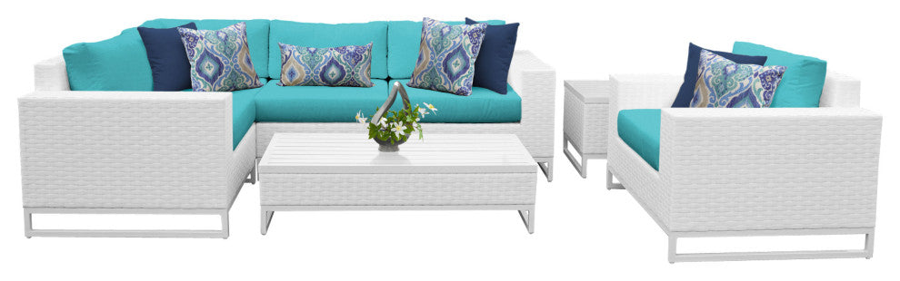 Miami 7 Piece Outdoor Wicker Patio Furniture Set 07h