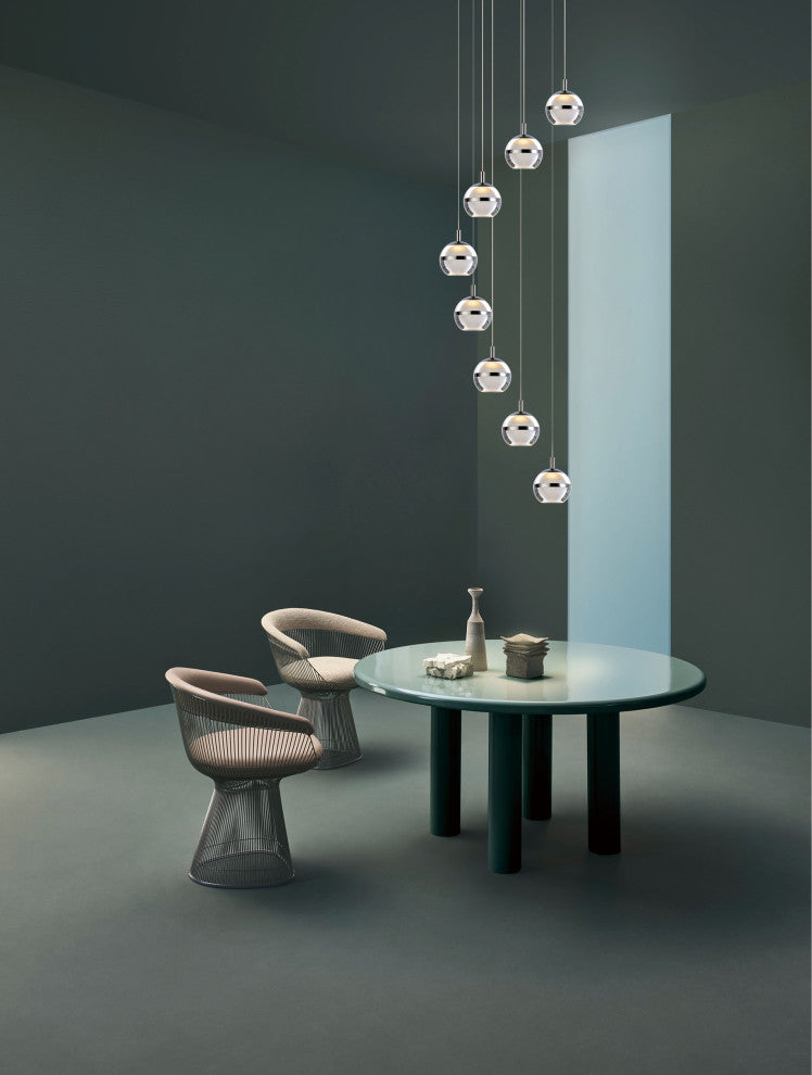 ET2 Lighting Swank 8-Light Pendant, Polished Chrome