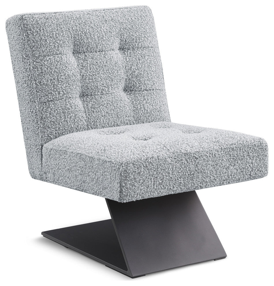 Zeal Boucle Fabric Upholstered Accent Chair, Grey