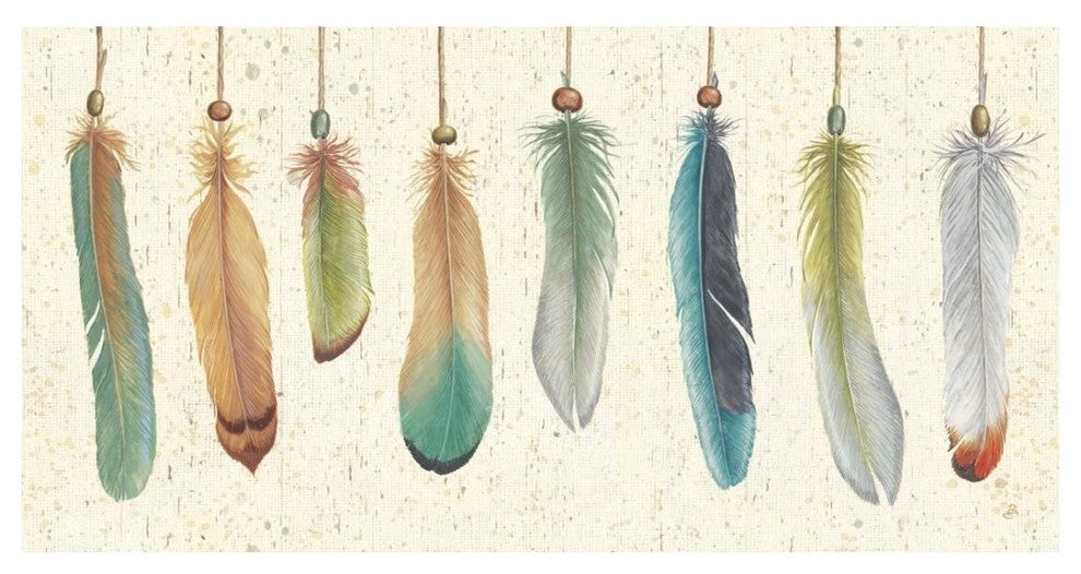 "Feather Tales VIII" Digital Paper Print by Daphne Brissonnet, 26"x14"