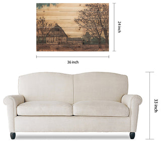 "Erstwhile Barn 3 & 4" Wood Wall Art Giclee Printed on Solid Fir Wood Planks