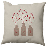 Doe Colored Joy Christmas Polyester Throw Pillow, 20"x20"