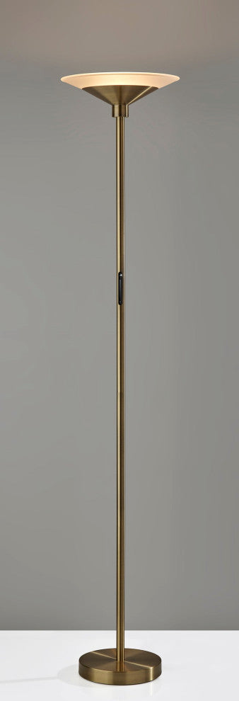 Solar LED Torchiere- Antique Brass