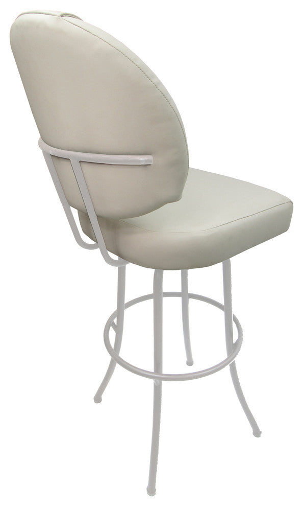 Swivel Bar Stool, Ocean Beige Vinyl, Beige Metal Frame, 30"